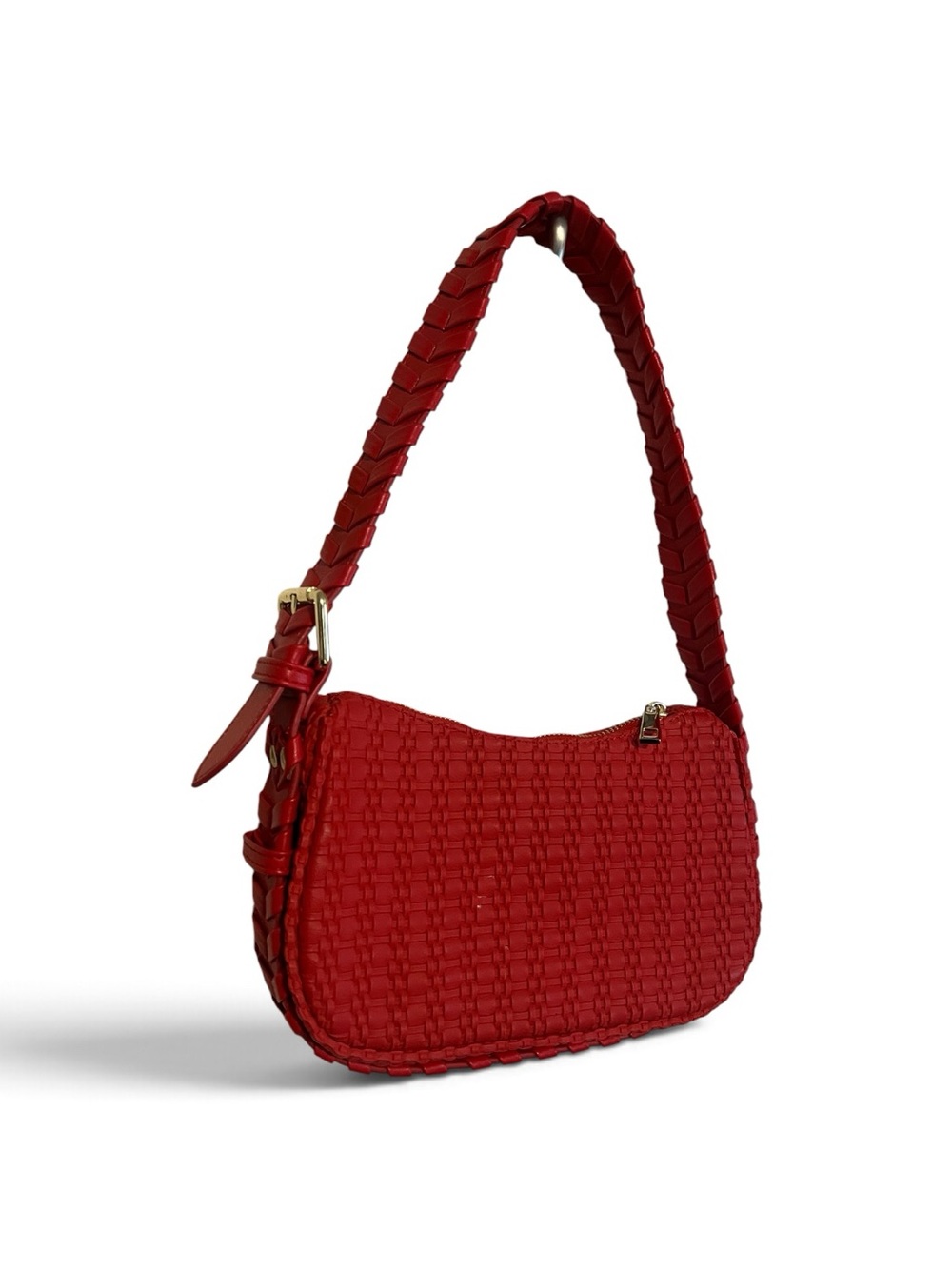 Red Woven Shoulder Bag- Jules Kae